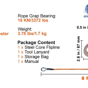 25KN Arborist Flip Line with Snap Hooks