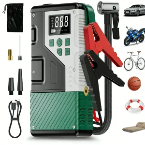 Portable Car Air Compressor with Emergency Jump Starter Combo Unit