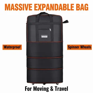 Expandable Collapsible Rolling Travel Bag