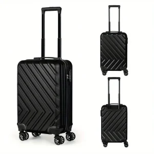 Black ABS Trolley Luggage with Spinner Wheels And Customs Lock